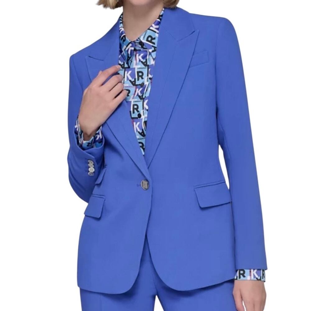 Karl Lagerfeld Paris Women’s One Button Blazer Blue Size 0